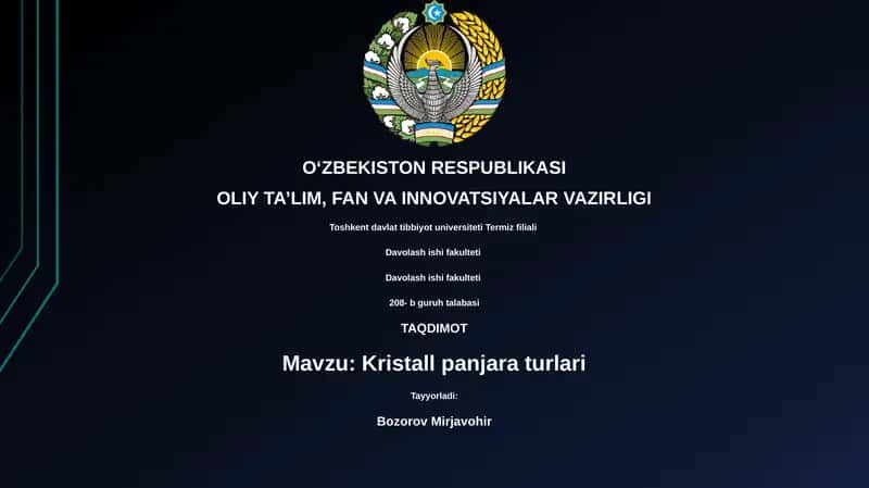 Kristall panjara turlari 1