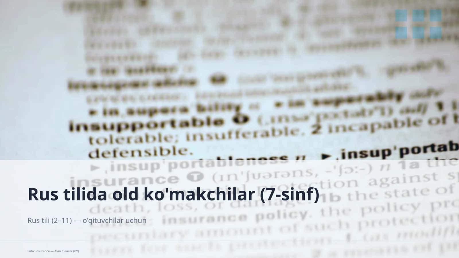 Rus tilida old ko'makchilar (7-sinf) 1