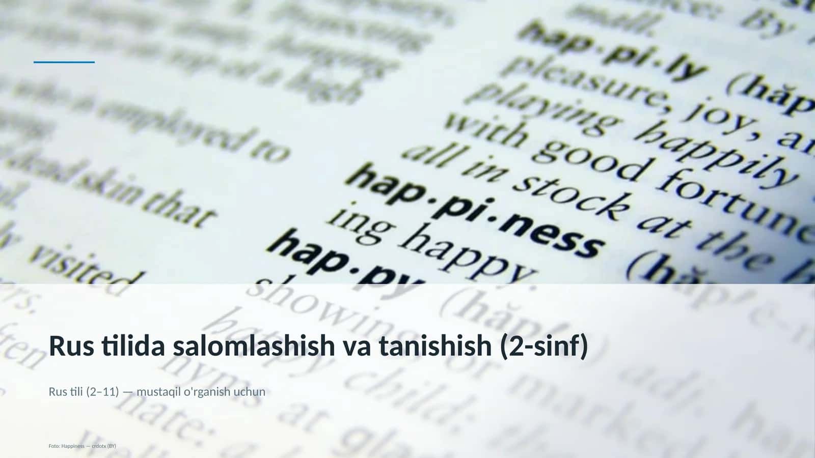 Rus tilida salomlashish va tanishish (2-sinf) 1