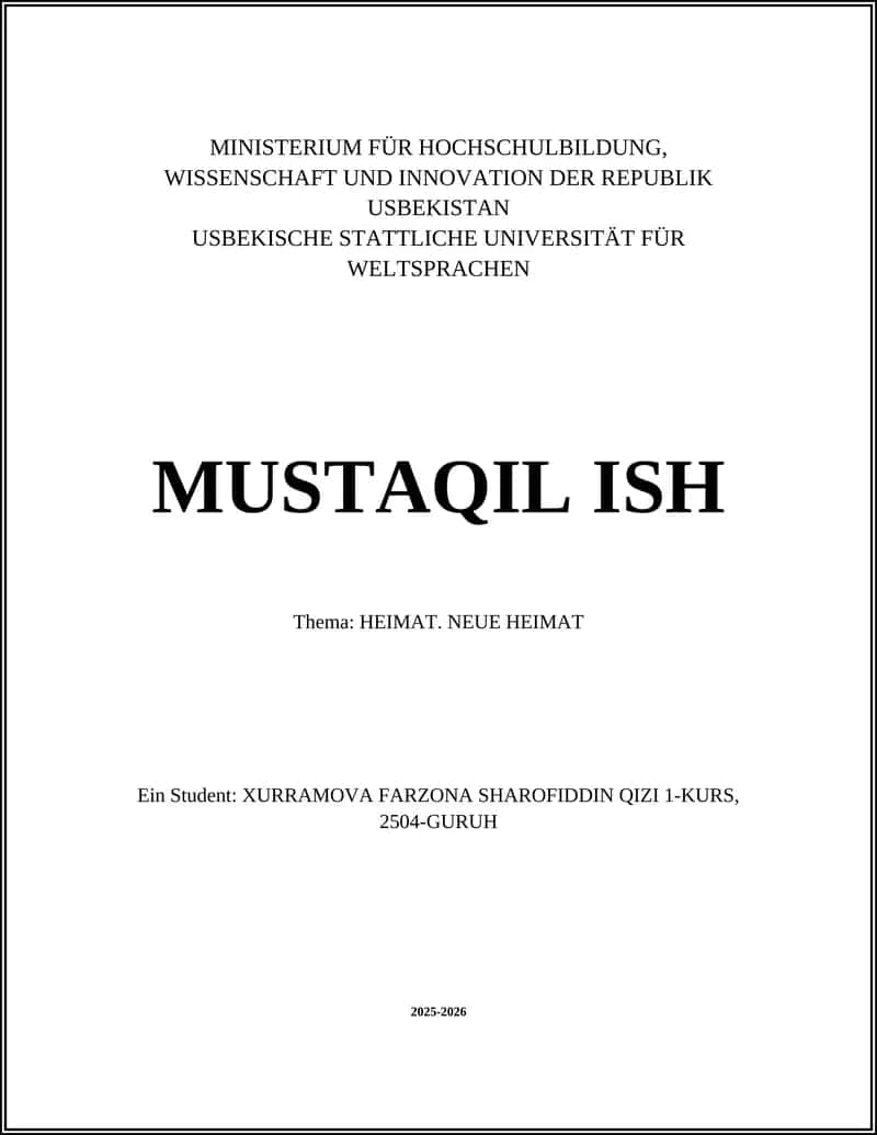 HEIMAT. NEUE HEIMAT 1