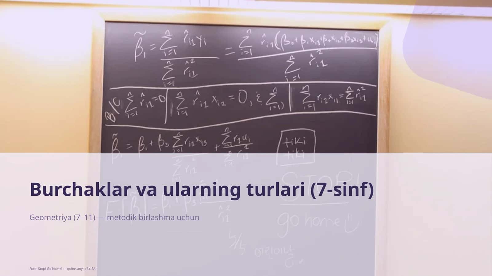 Burchaklar va ularning turlari (7-sinf) 1