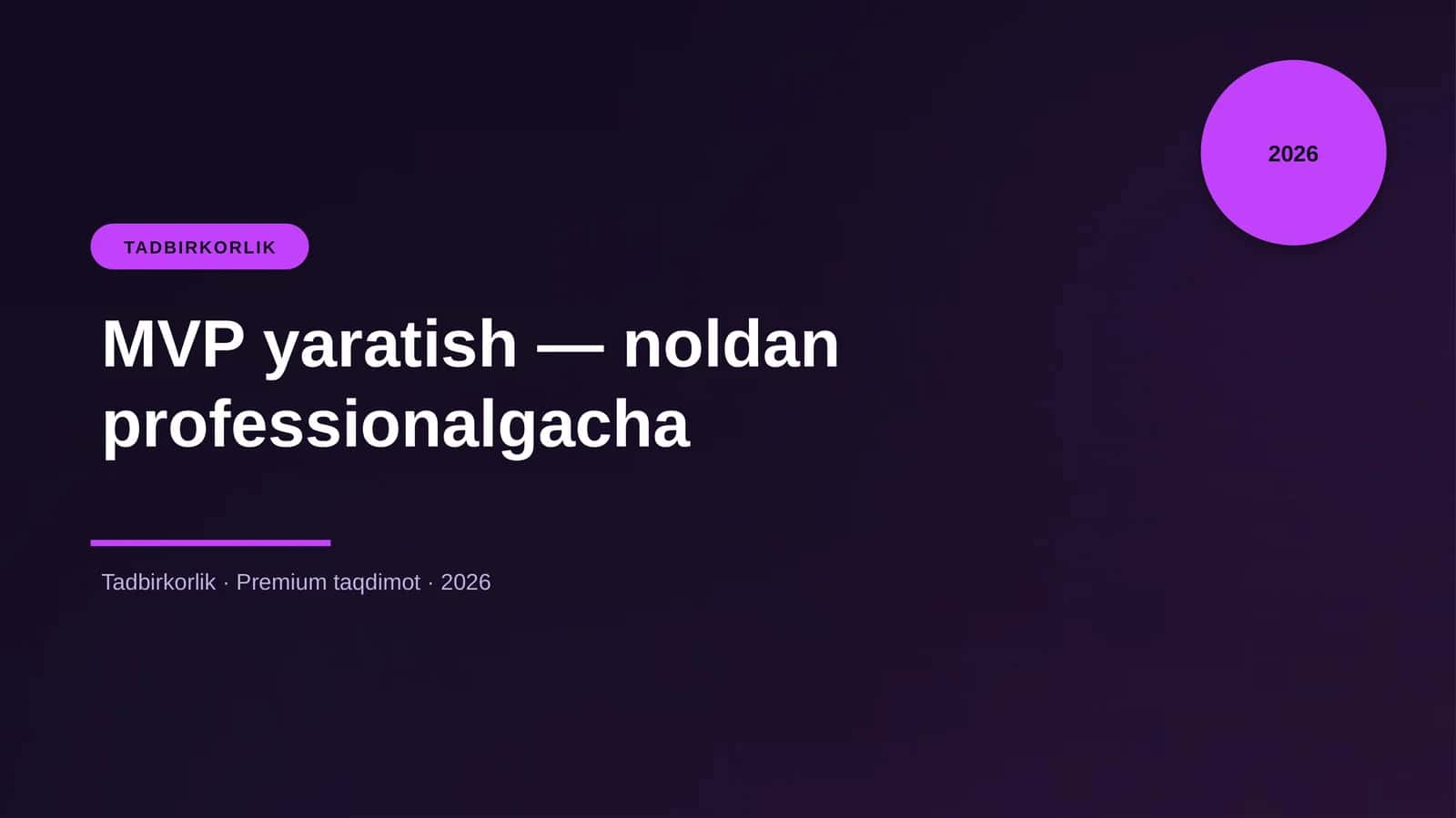 MVP yaratish — noldan professionalgacha 1
