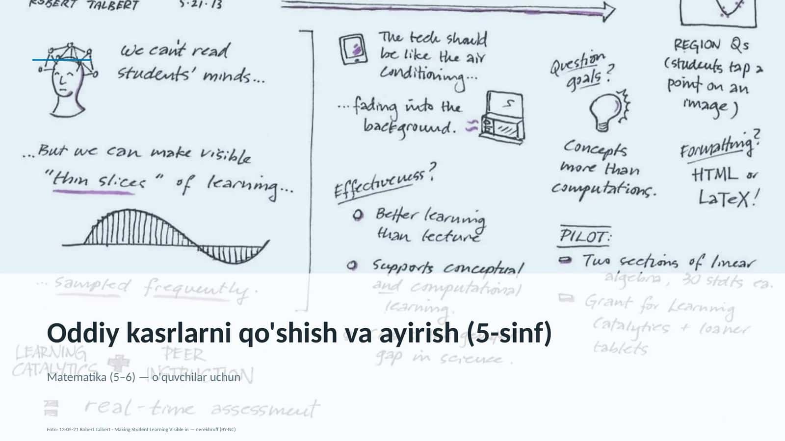 Oddiy kasrlarni qo'shish va ayirish (5-sinf) 1