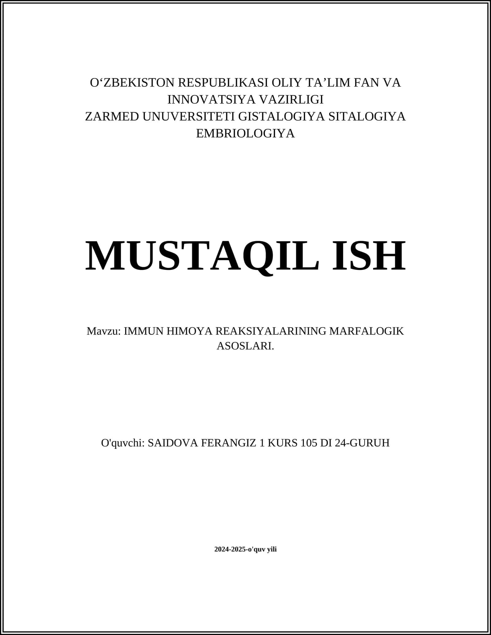 IMMUN HIMOYA REAKSIYALARINING MARFALOGIK ASOSLARI 1