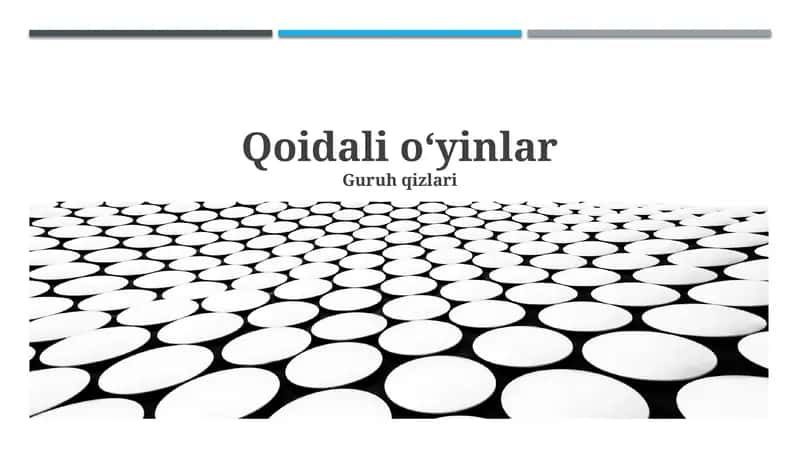 Qoidaga asoslangan o'yinlar 1