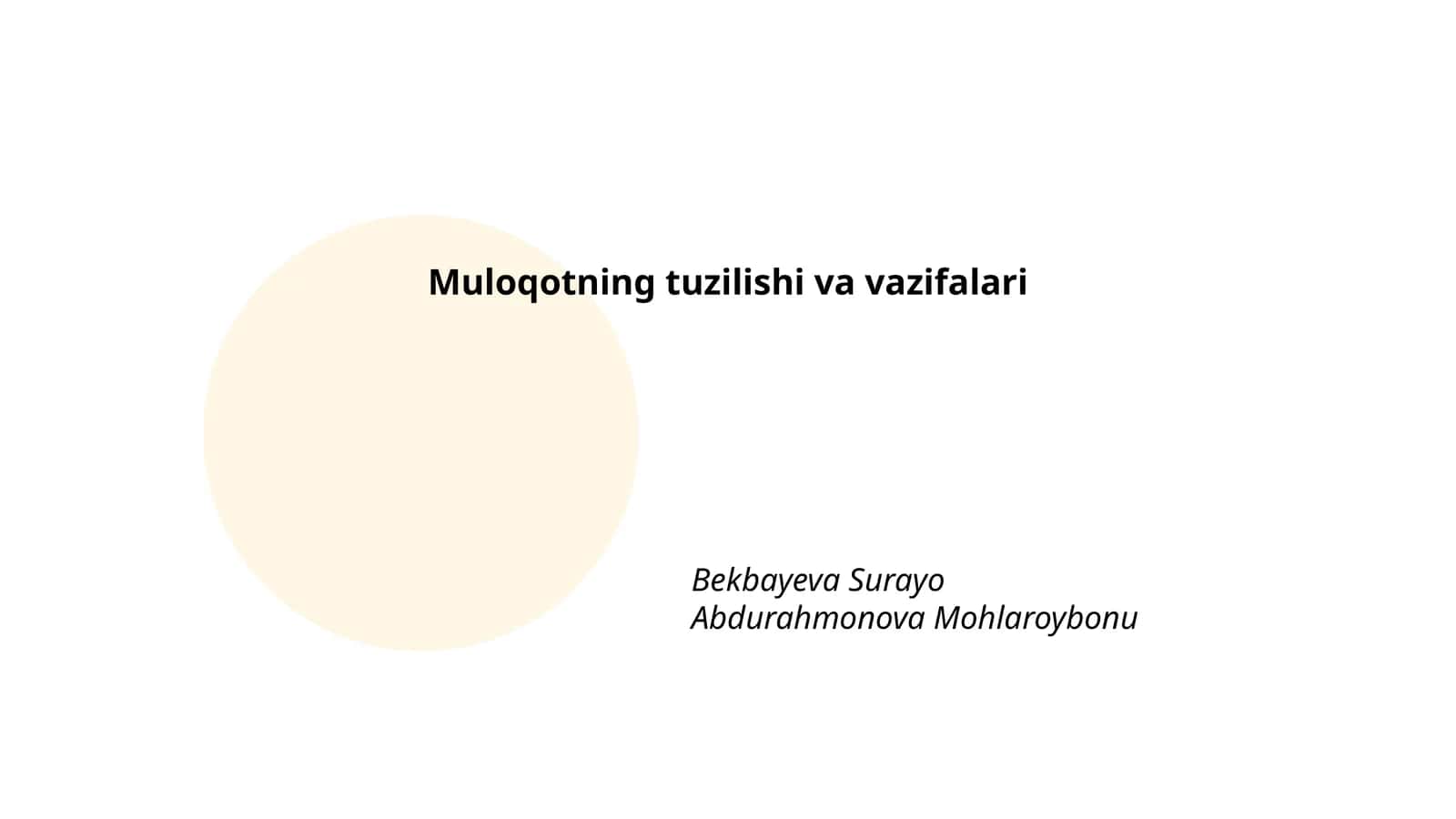 Muloqotning Tuzilishi va Vazifalari 1