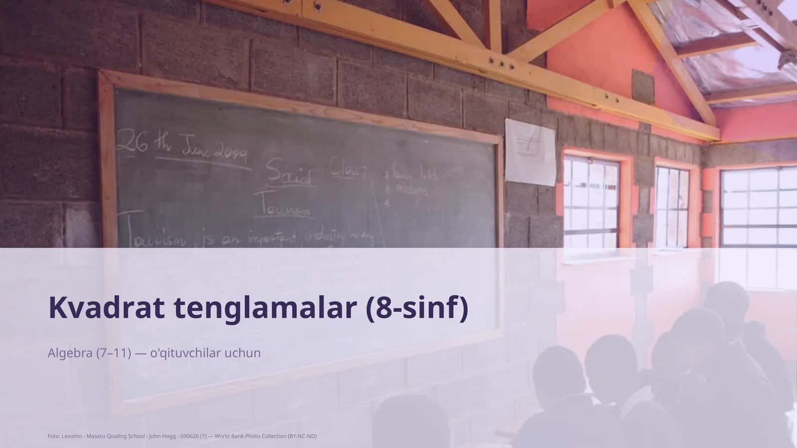 Kvadrat tenglamalar (8-sinf) 1