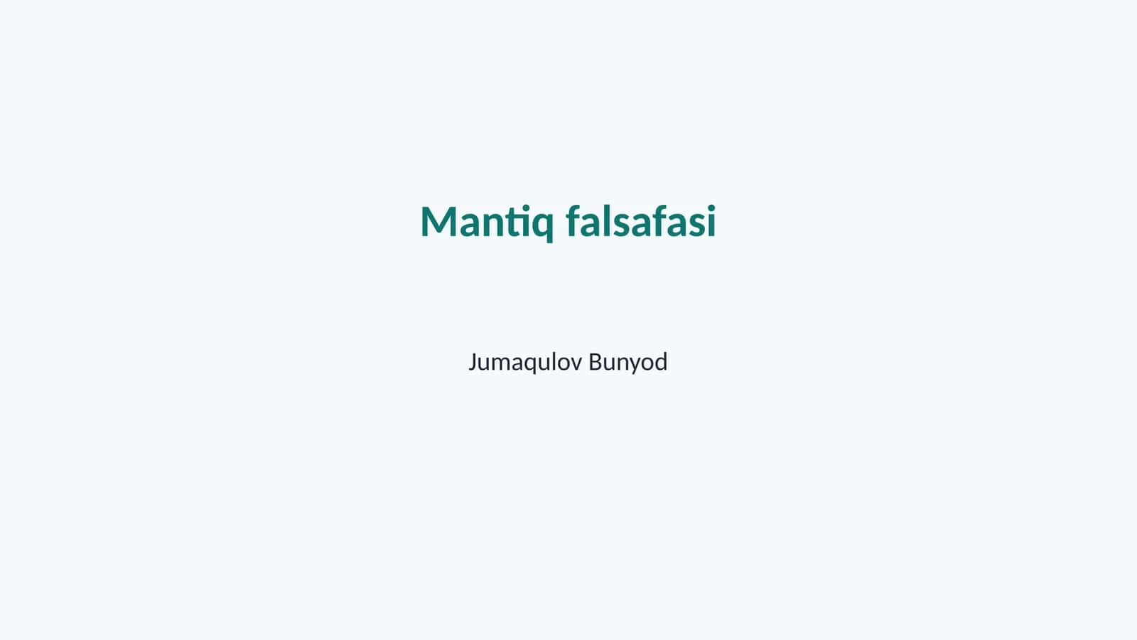 Mantiq falsafasi 1