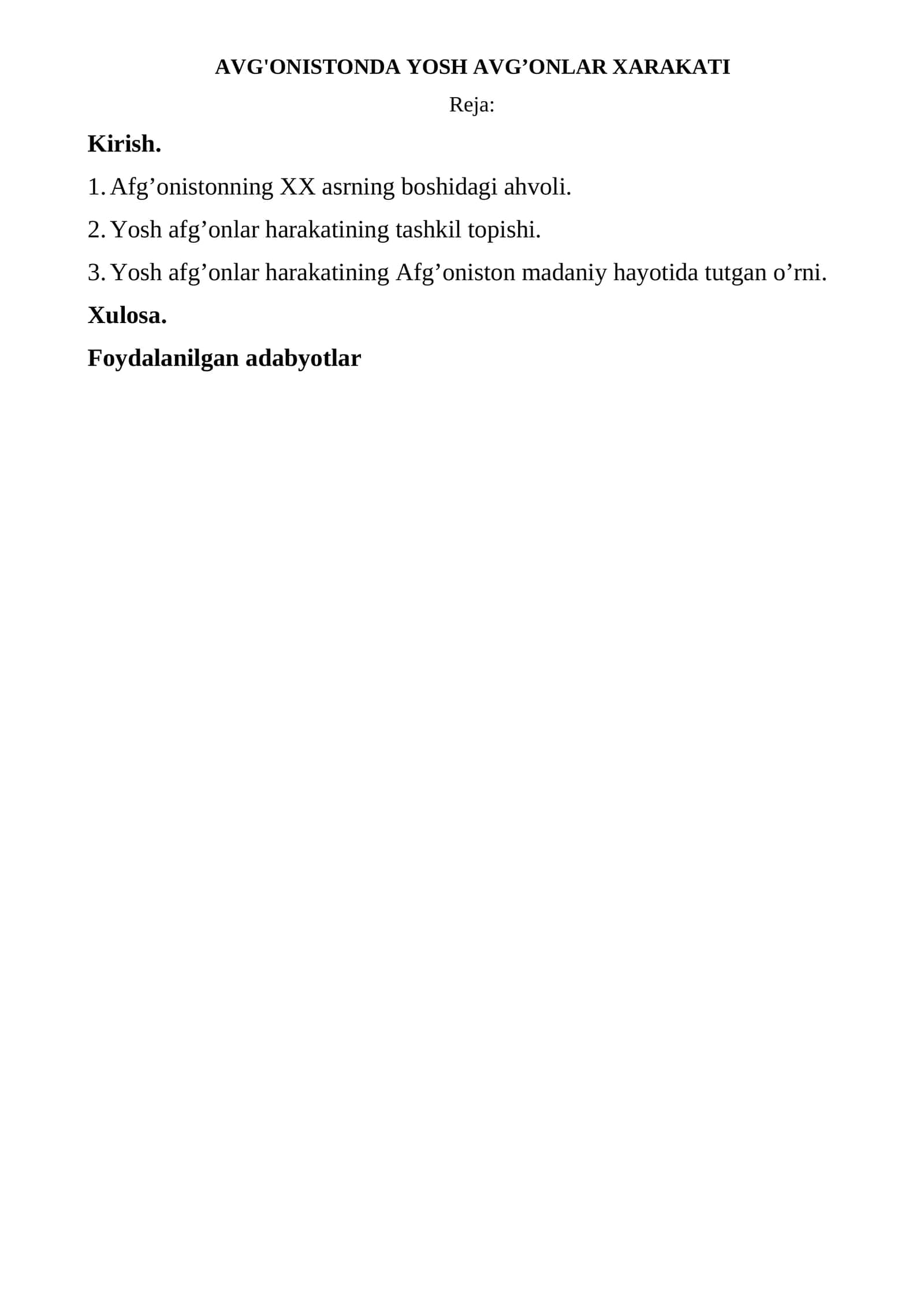 AVG'ONISTONDA YOSH AVG’ONLAR XARAKATI 1