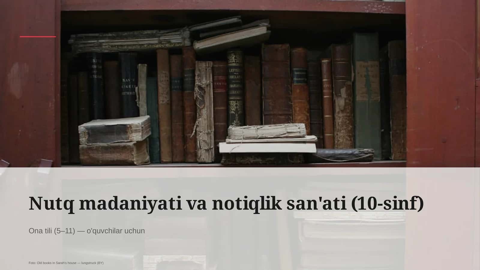 Nutq madaniyati va notiqlik san'ati (10-sinf) 1