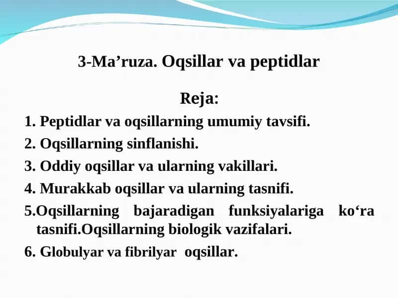 Oqsillar va peptidlar 1