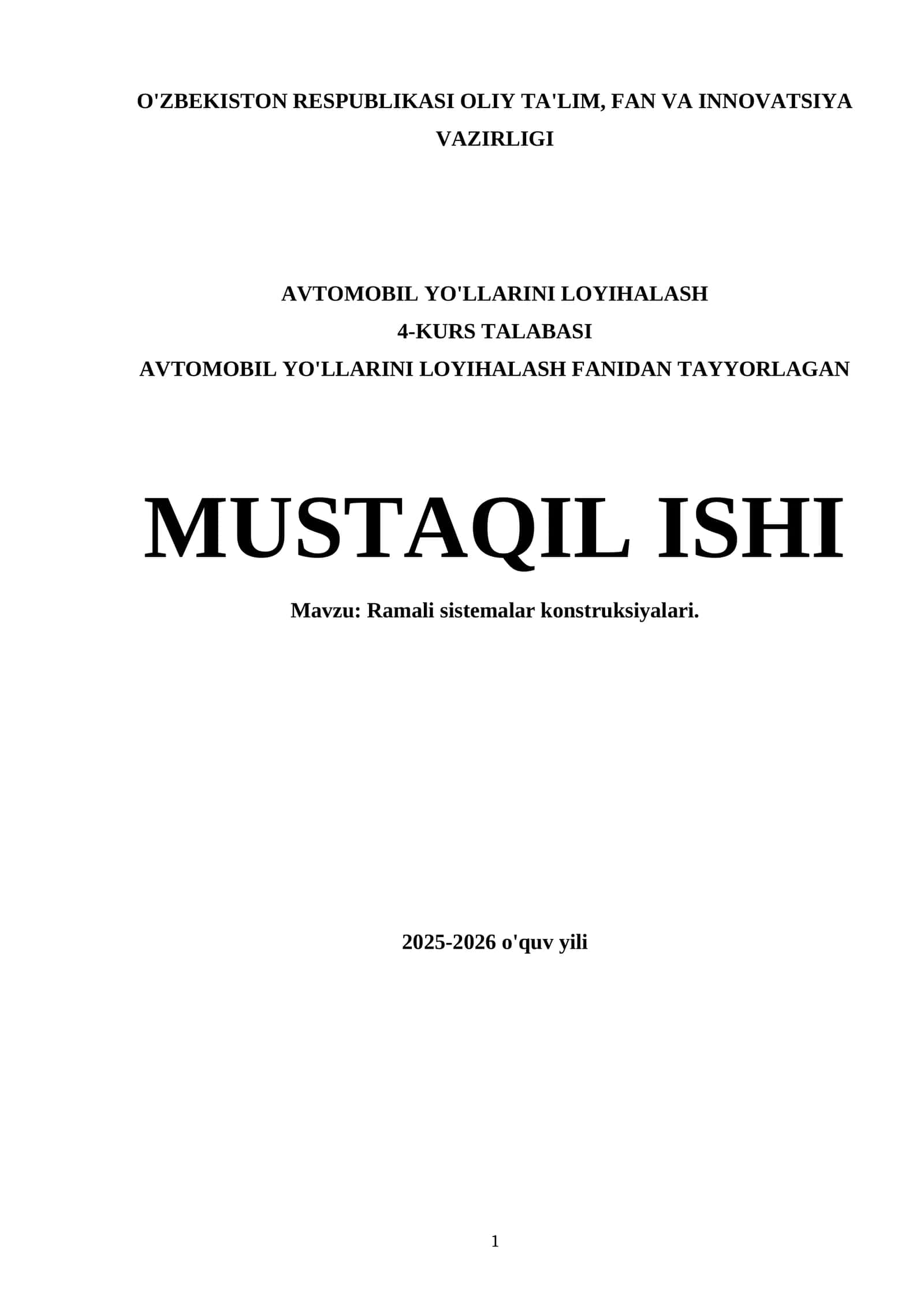 Ramali sistemalar konstruksiyalari 1