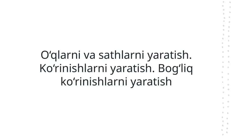 O‘qlar vasathlarni yaratish 1