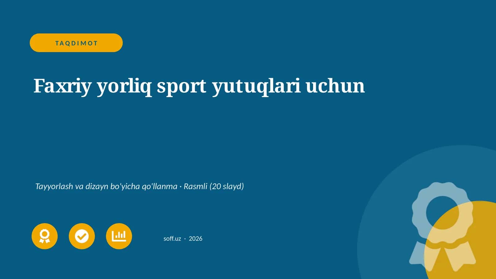Faxriy yorliq sport yutuqlari uchun 1