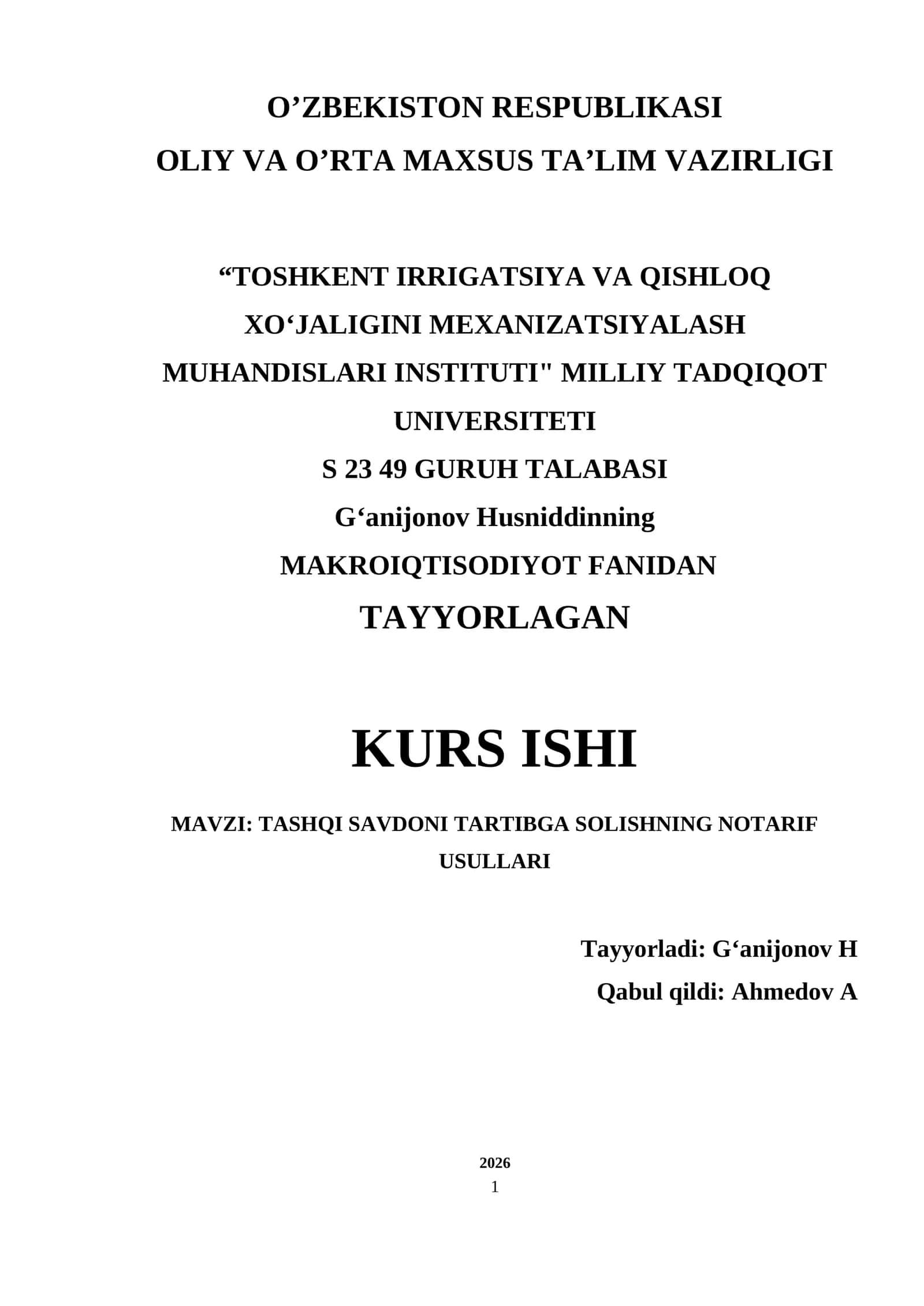 TAYYORLAGAN kurs ishi 1