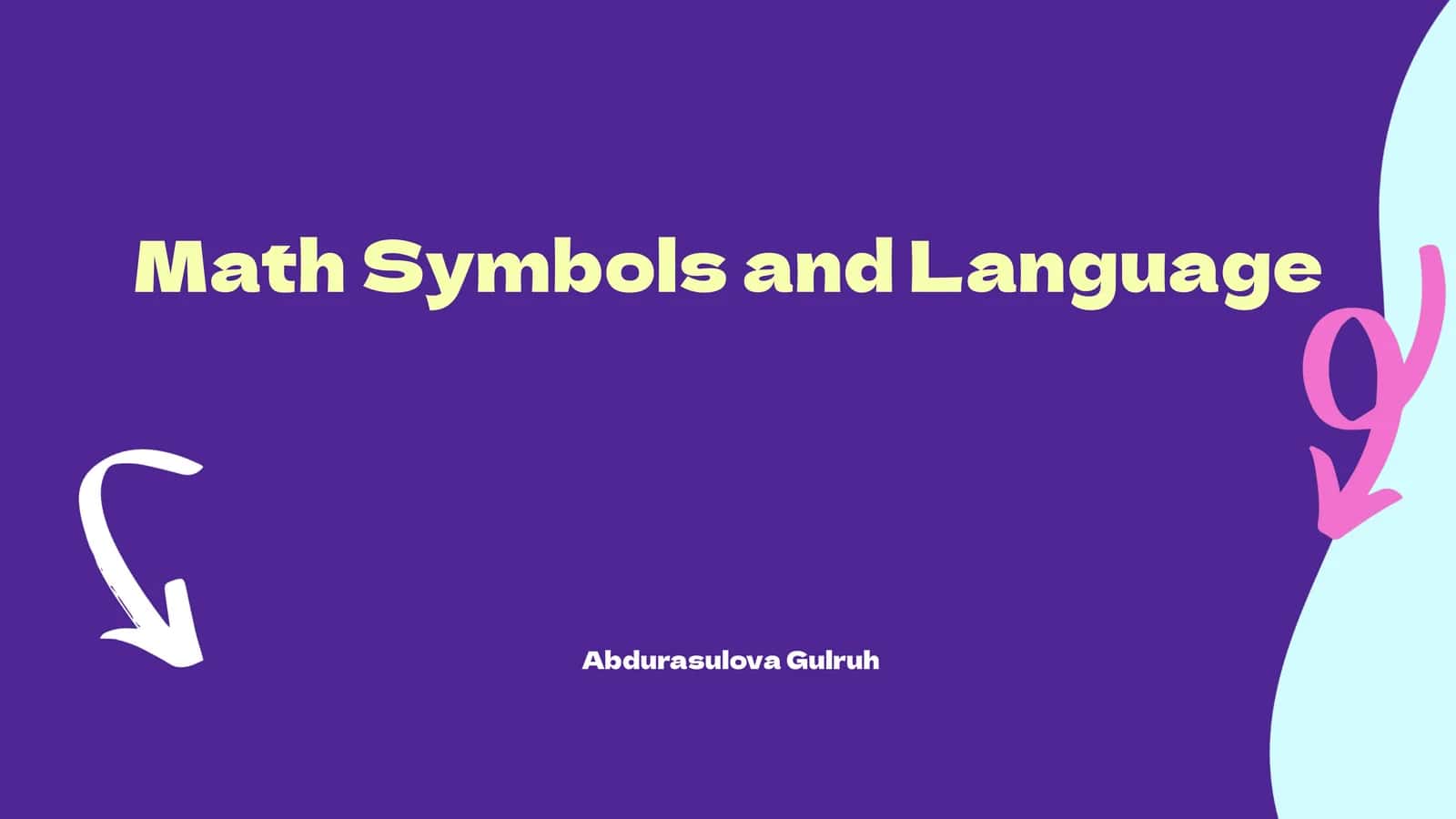 Math Symbols and Language 1
