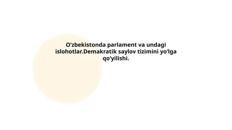 Oʻzbekistonda Parlament va Undagi Islohotlar 1