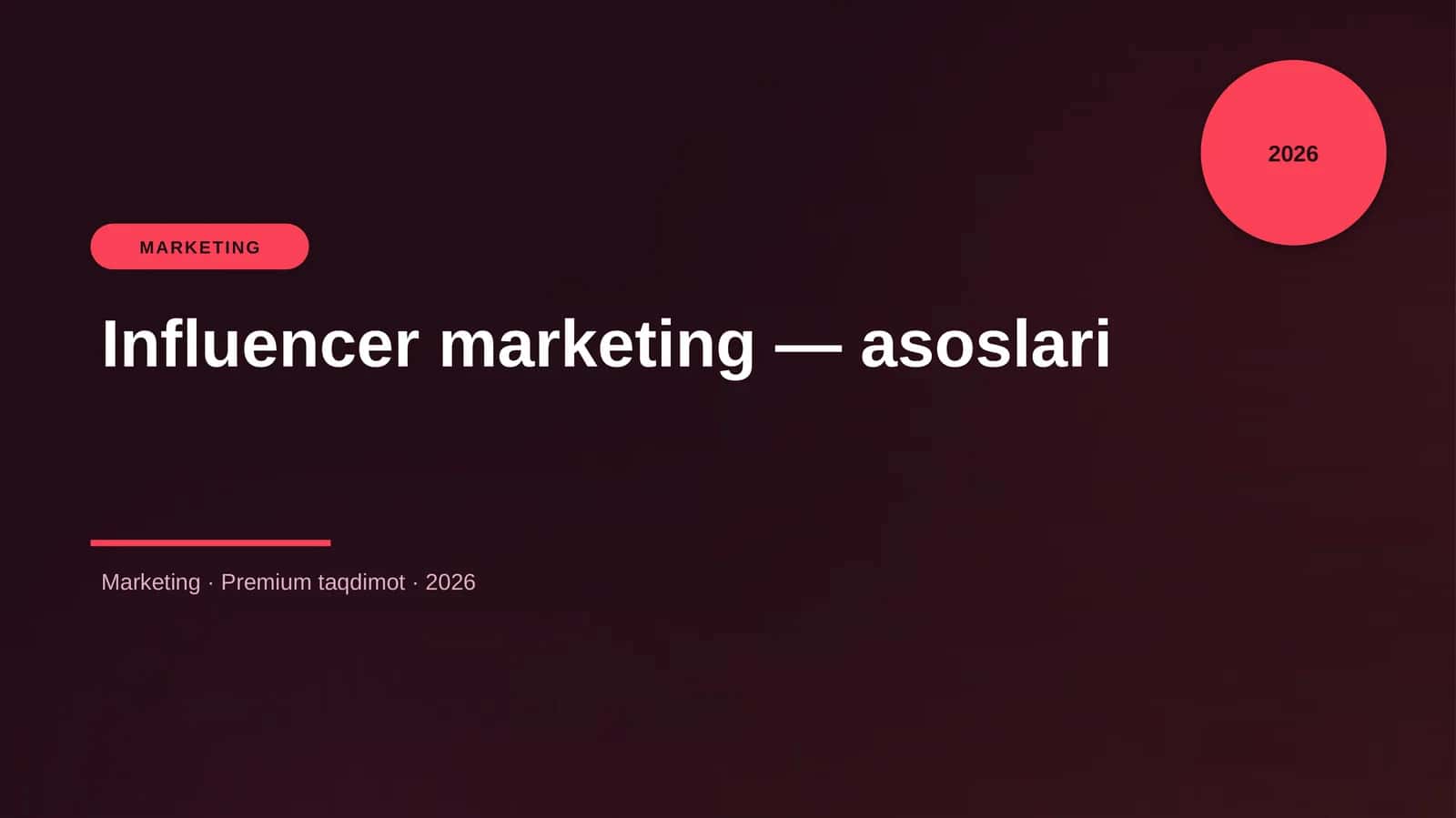 Influencer marketing — asoslari 1