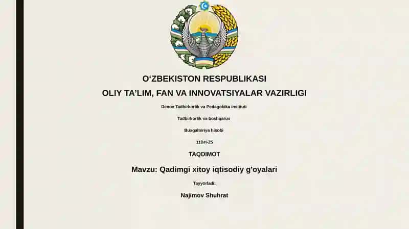 Qadimgi xitoy iqtisodiy g'oyalari