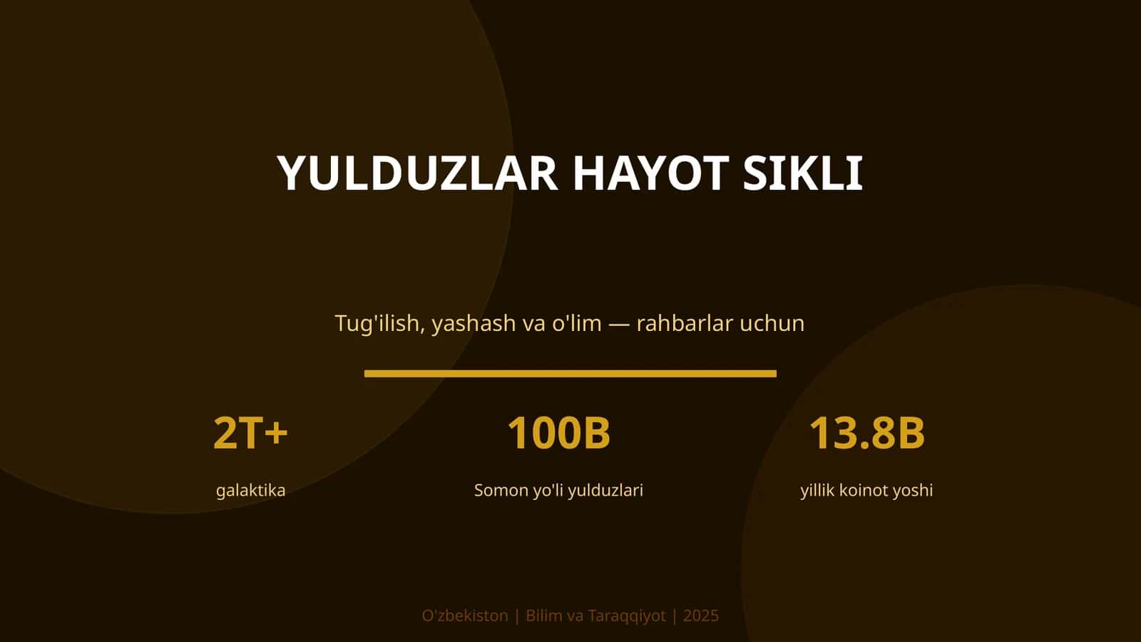 Yulduzlar hayot sikli 1