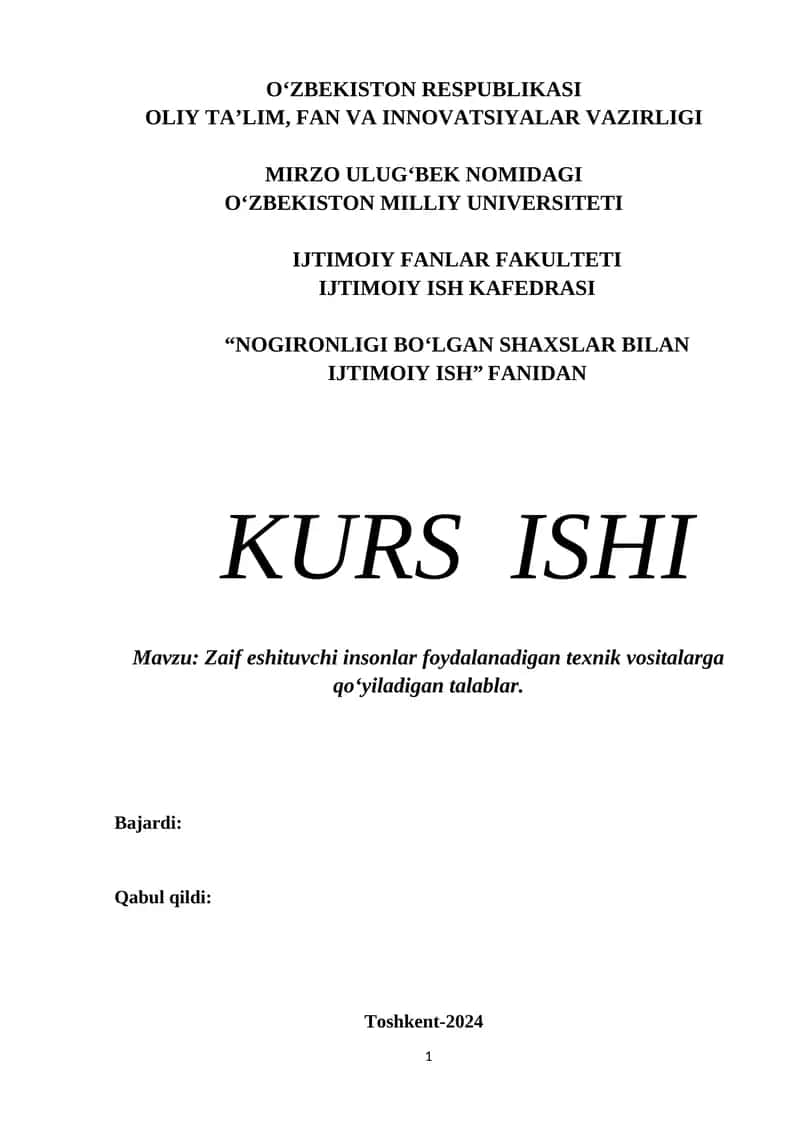 Zaif eshituvchi insonlar foydalanadigan texnik vositalarga qo‘yiladigan talablar 1