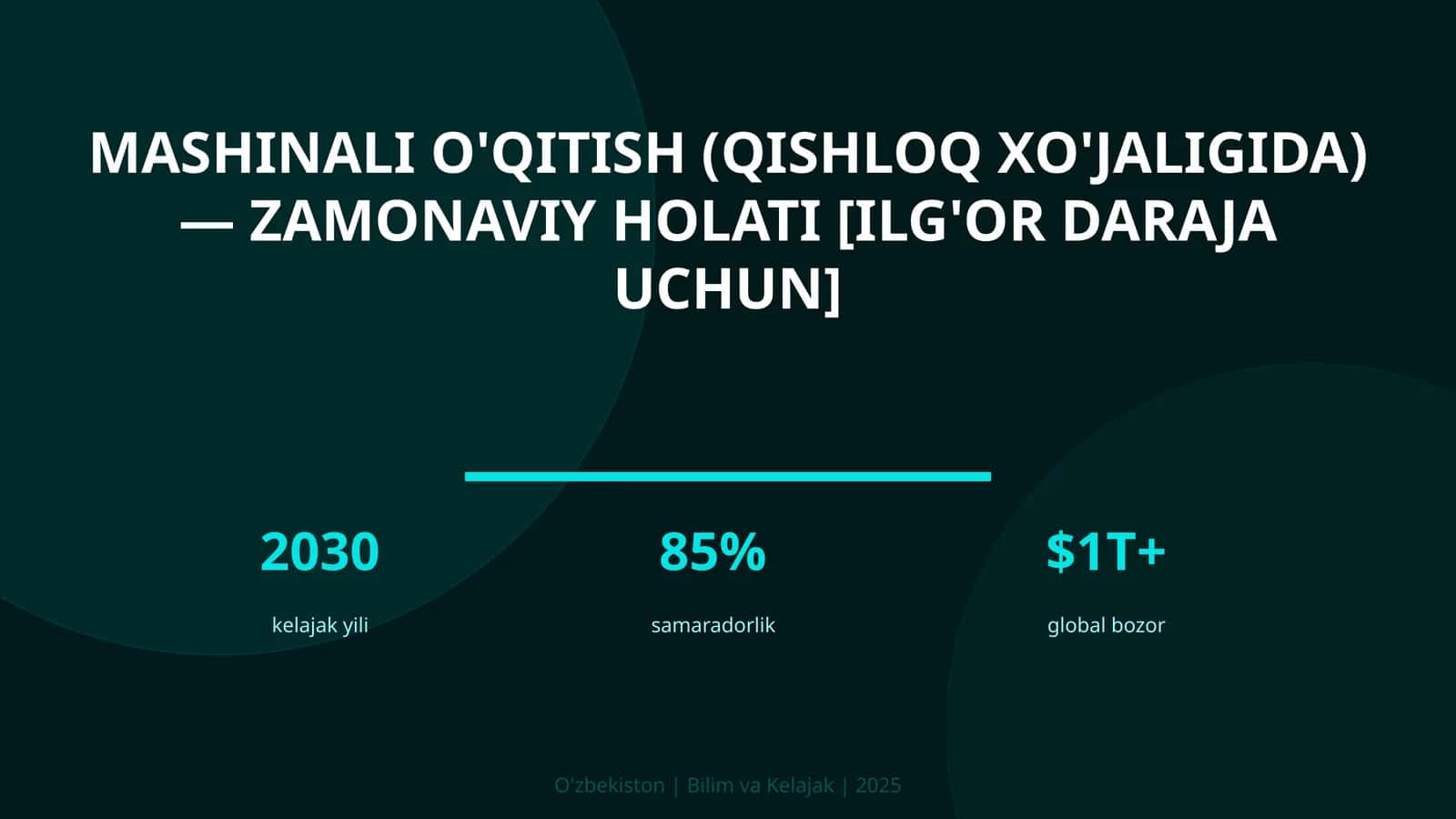 Mashinali o'qitish (qishloq xo'jaligida) — zamonaviy holati [ilg'or daraja uchun] 1
