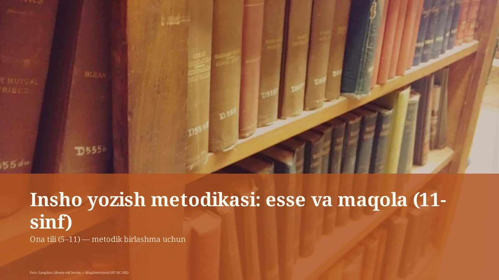Insho yozish metodikasi: esse va maqola (11-sinf) 1
