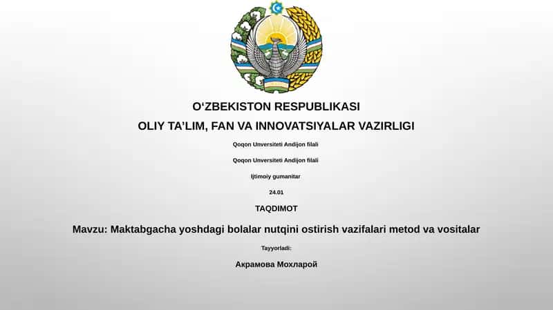 Nutqni rivojlantirish vazifalari 1