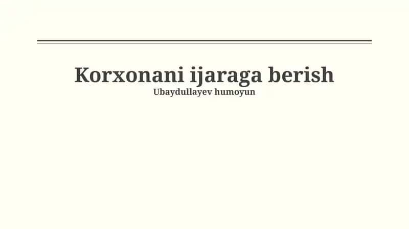 Biznes Ijara Masalalari 1