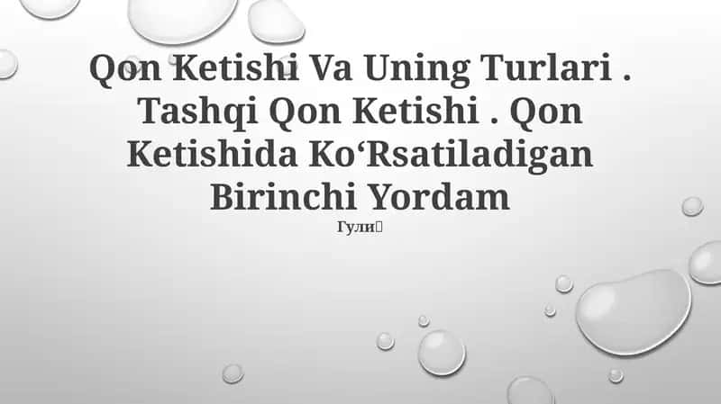 Qon Ketishi Va Uning Turlari 1