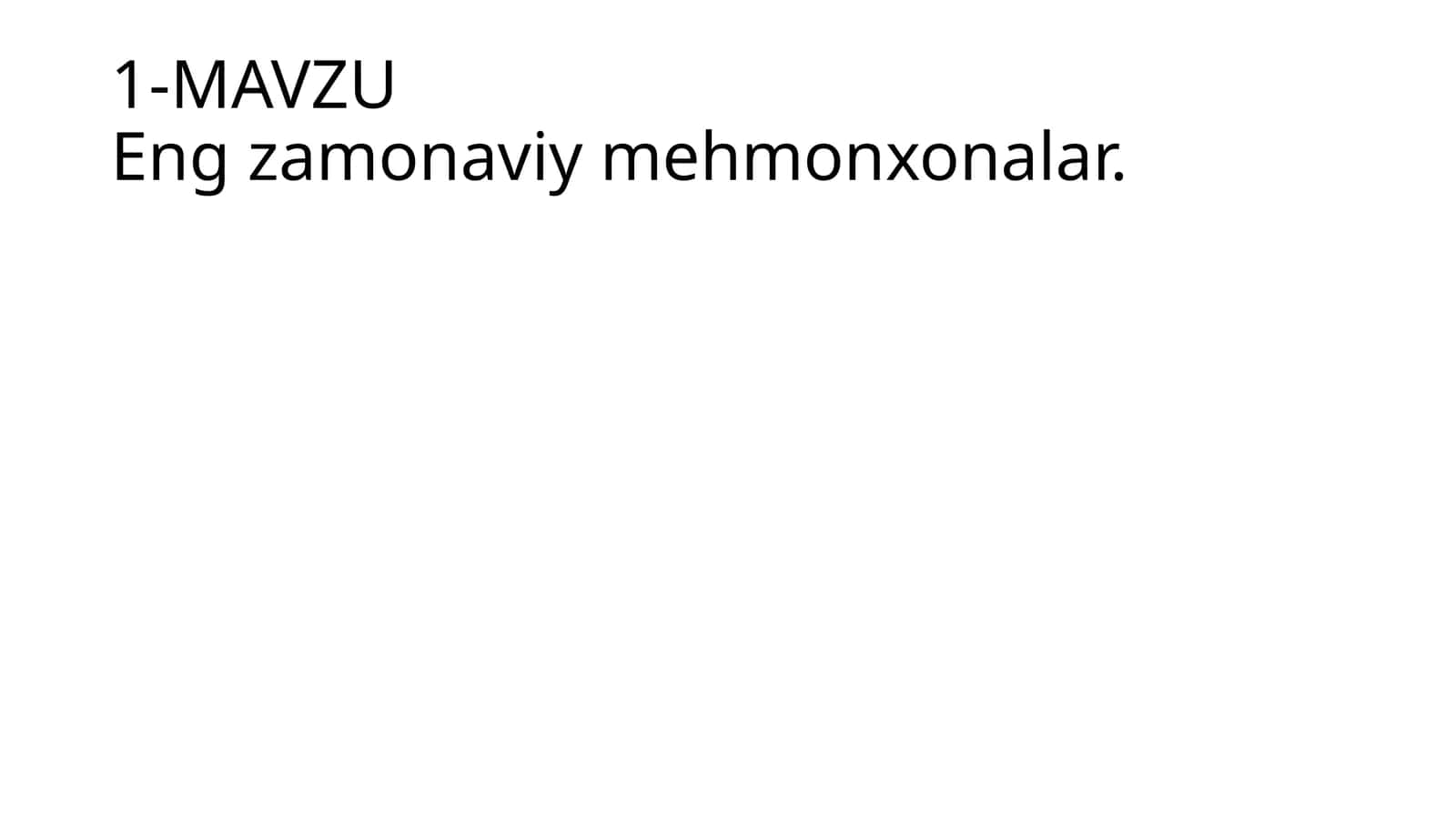 Zamonaviy mehmonxonalar 1