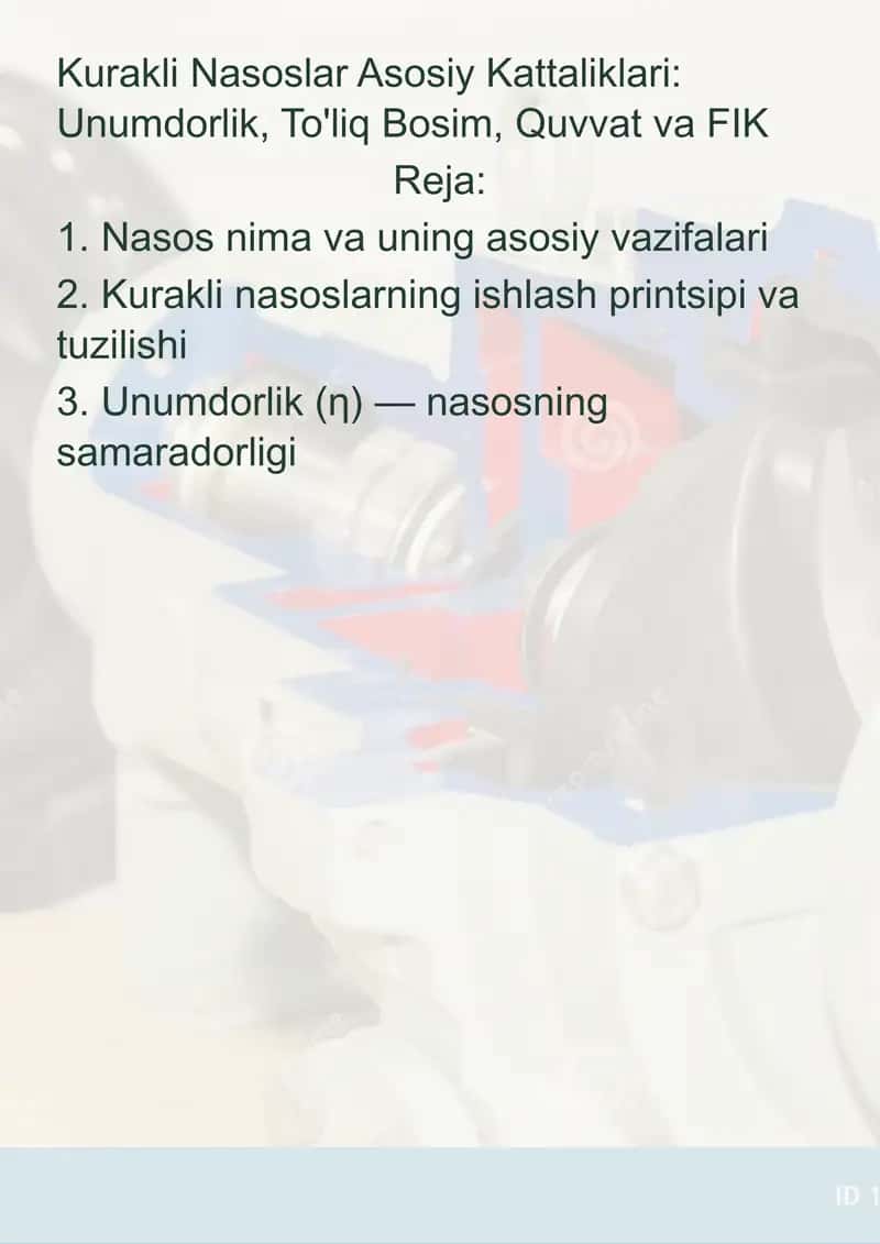 Kurakli Nasoslar Asosiy Kattaliklari 1