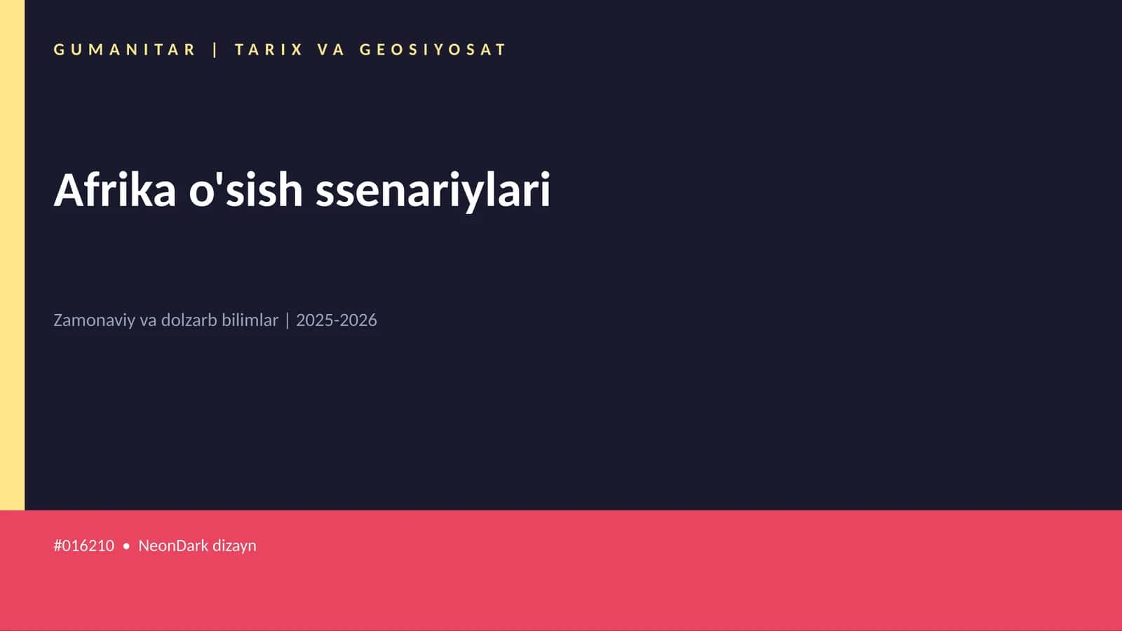 Afrika o'sish ssenariylari 1