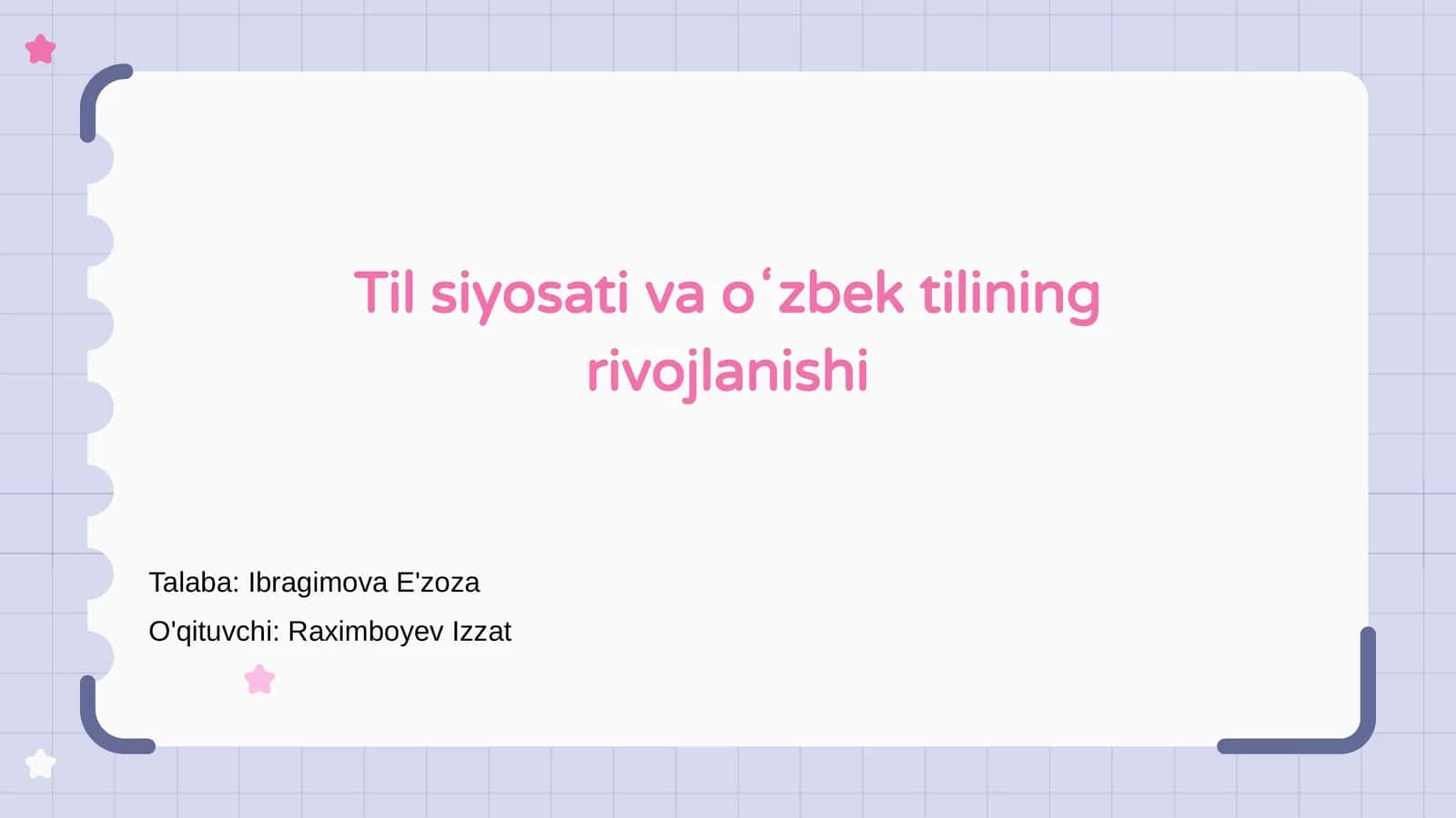 Til siyosati va oʻzbek tilining rivojlanishi 1