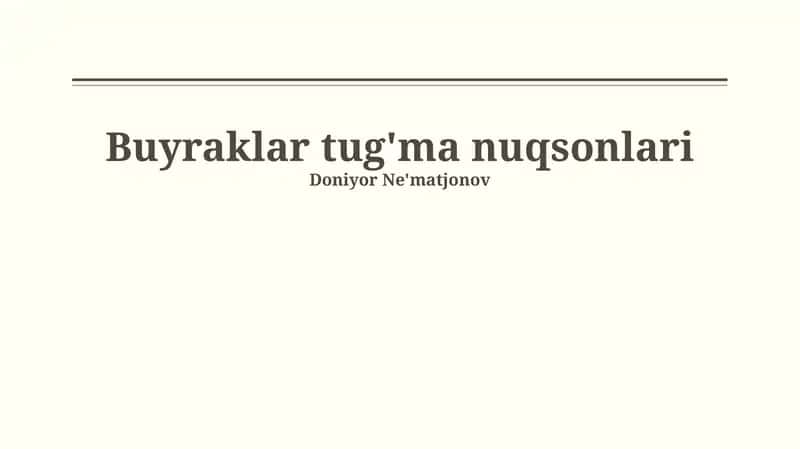 Tug'ma buyrak nuqsonlari 1