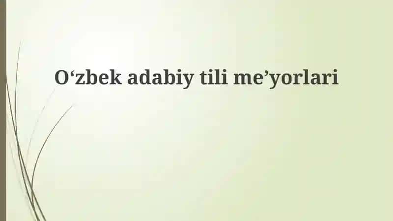 Oʻzbek adabiy tilining me'yorlari