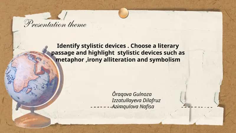 Identify stylistic devices 1