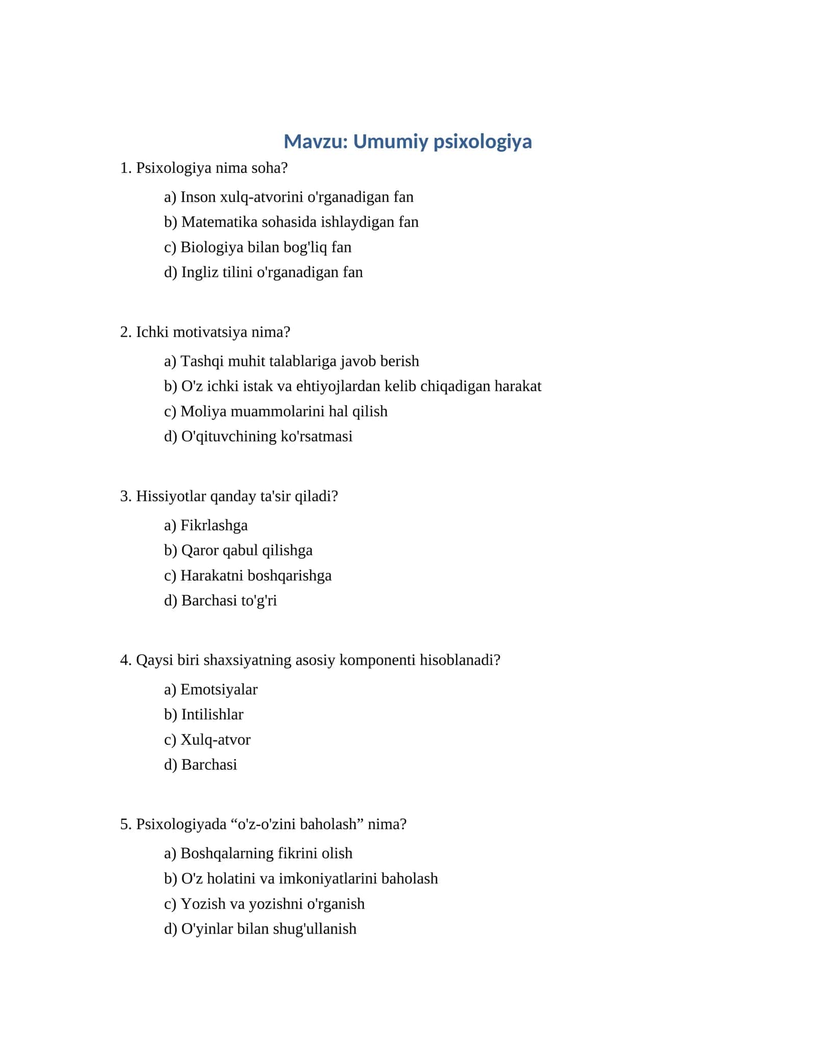 Umumiy psixologiya 1