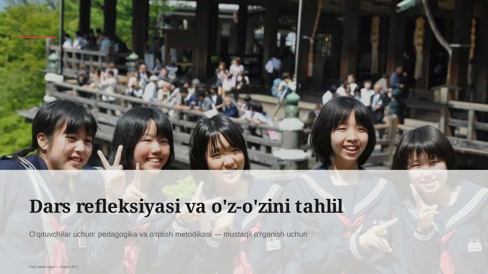 Dars refleksiyasi va o'z-o'zini tahlil 1