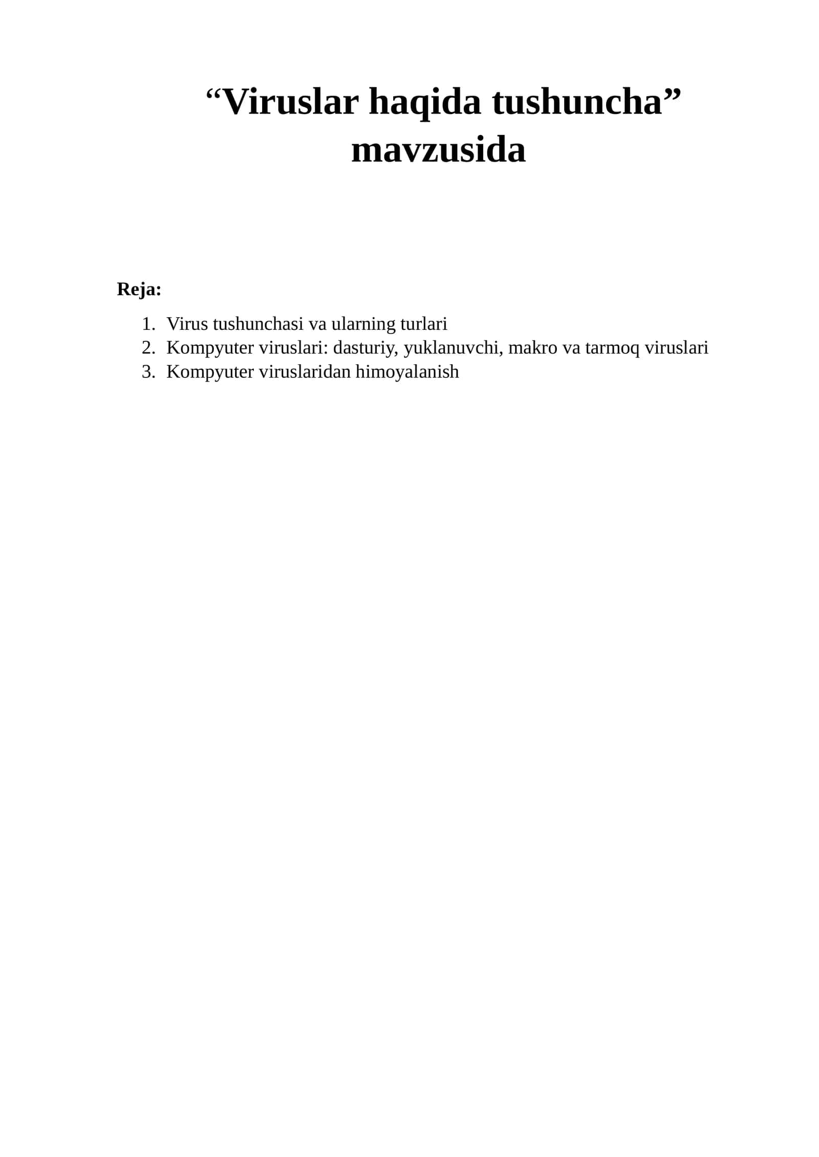 Viruslar haqida tushuncha 1