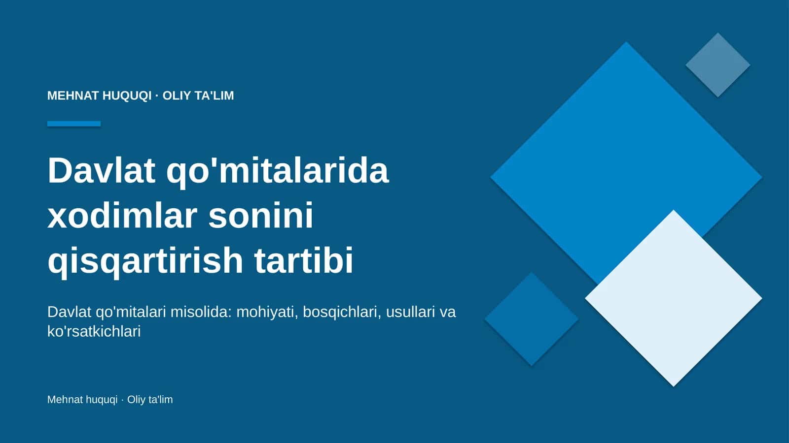 Davlat qo'mitalarida xodimlar sonini qisqartirish tartibi 1