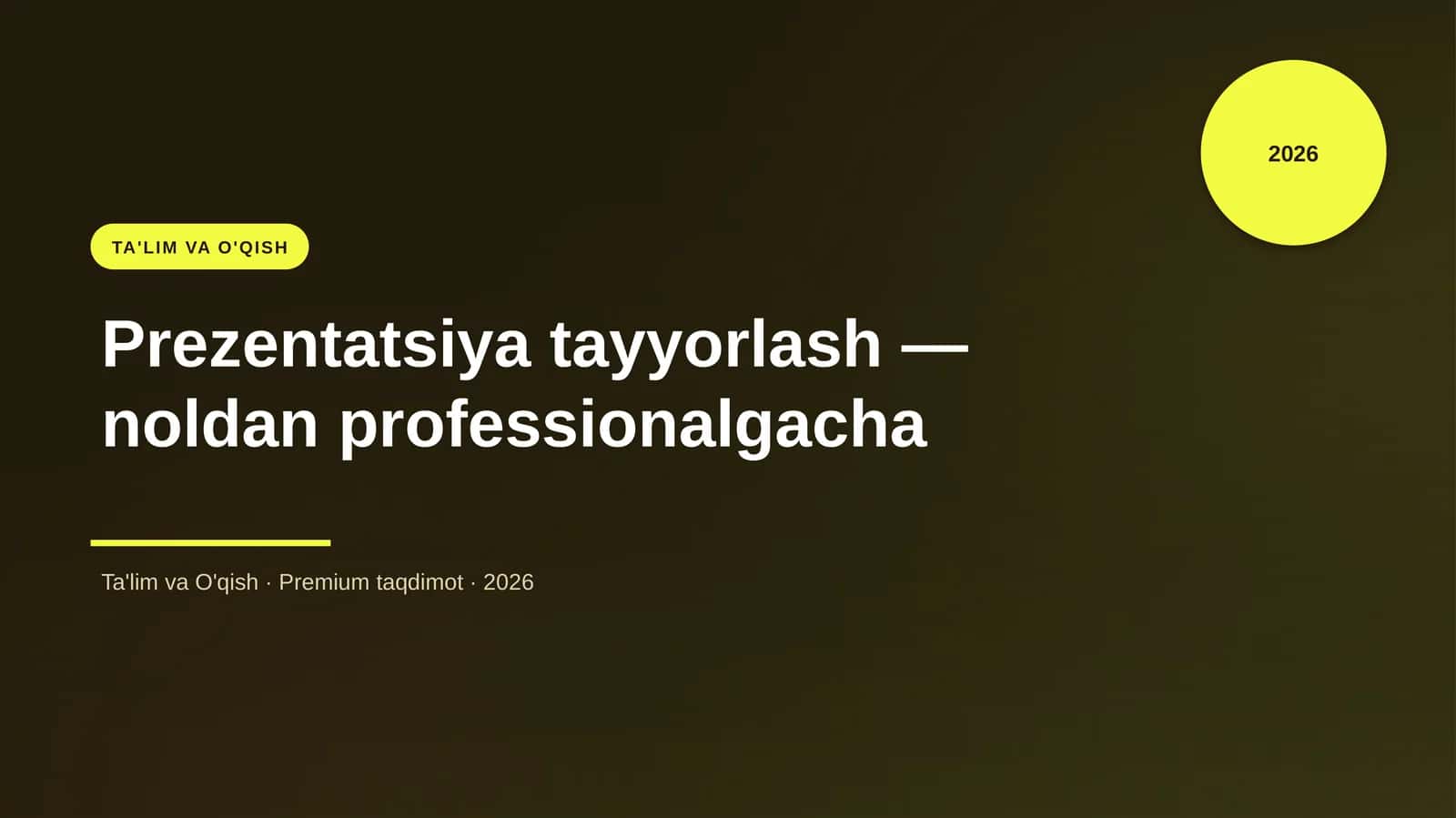 Prezentatsiya tayyorlash — noldan professionalgacha 1