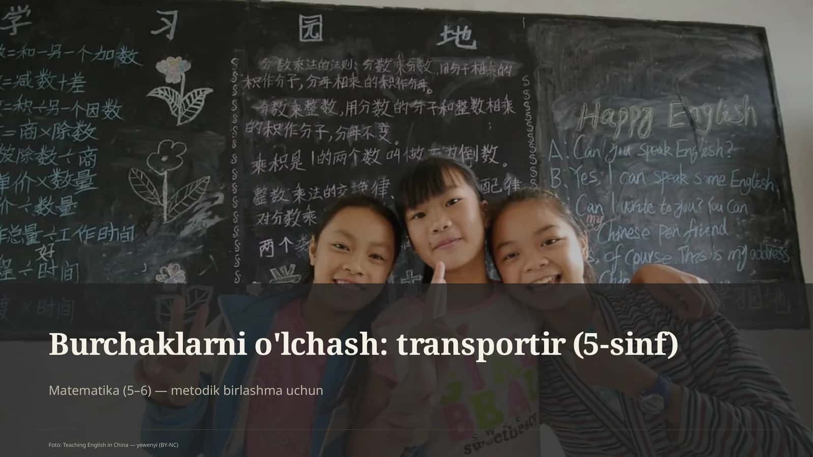Burchaklarni o'lchash: transportir (5-sinf) 1