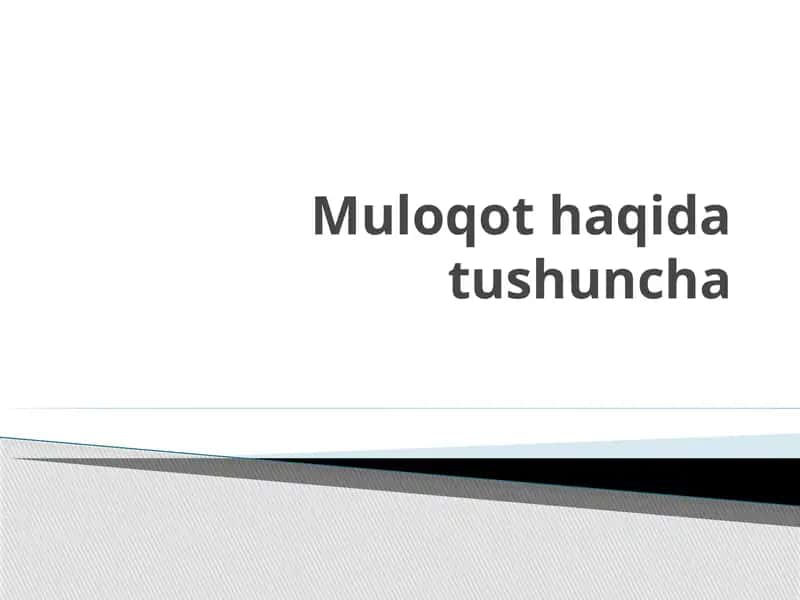 Muloqot 1