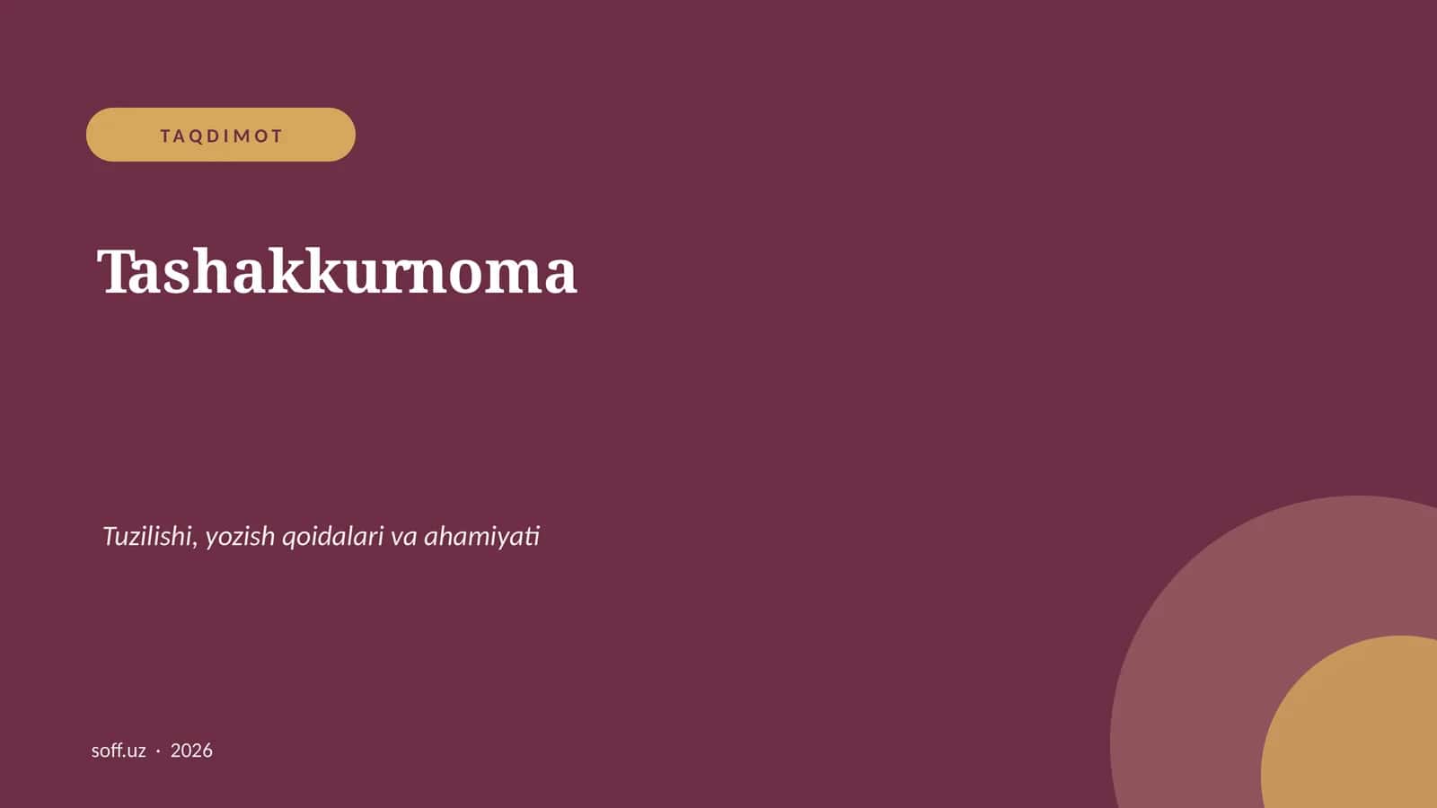 Tashakkurnoma 1