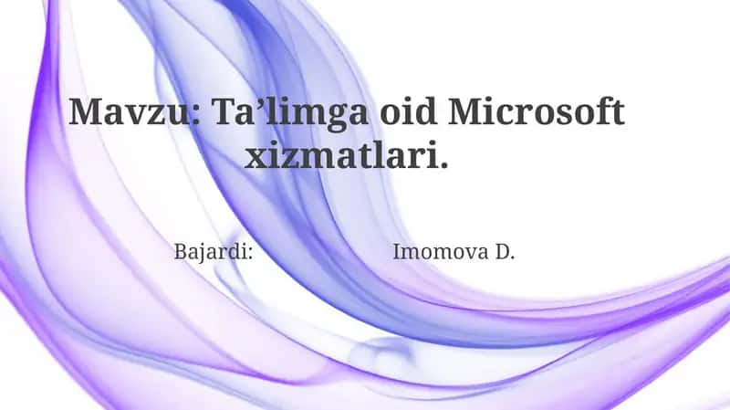 Ta’limgaoidMicrosoftxizmatlari. 1