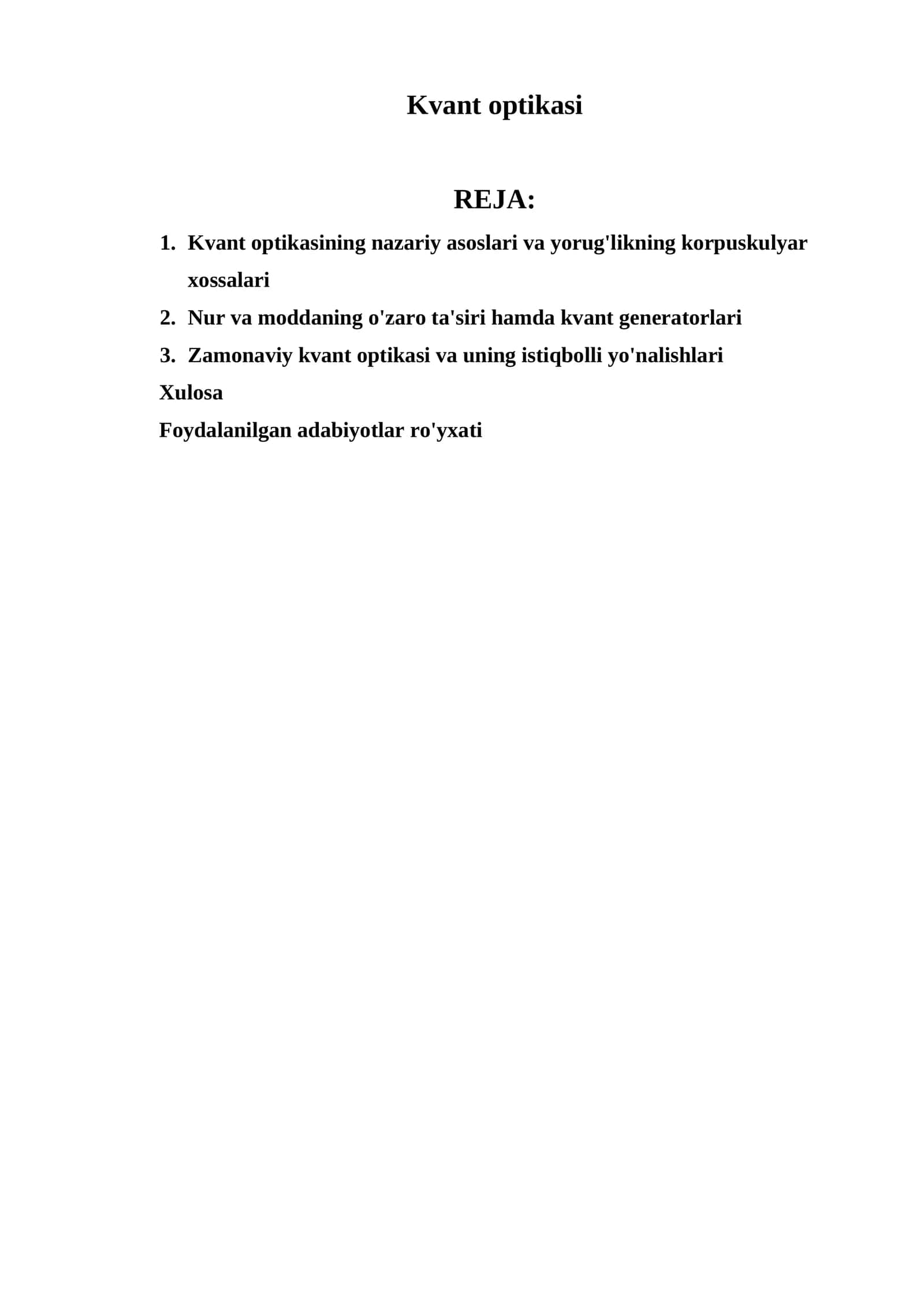 Kvant optikasi 1
