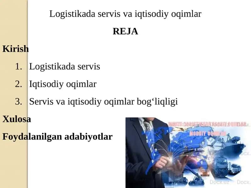 Logistikada servis va iqtisodiyoqimlar 1