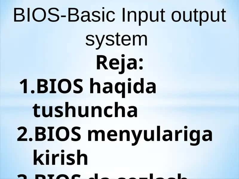 BIOS-Basic Input output system 1