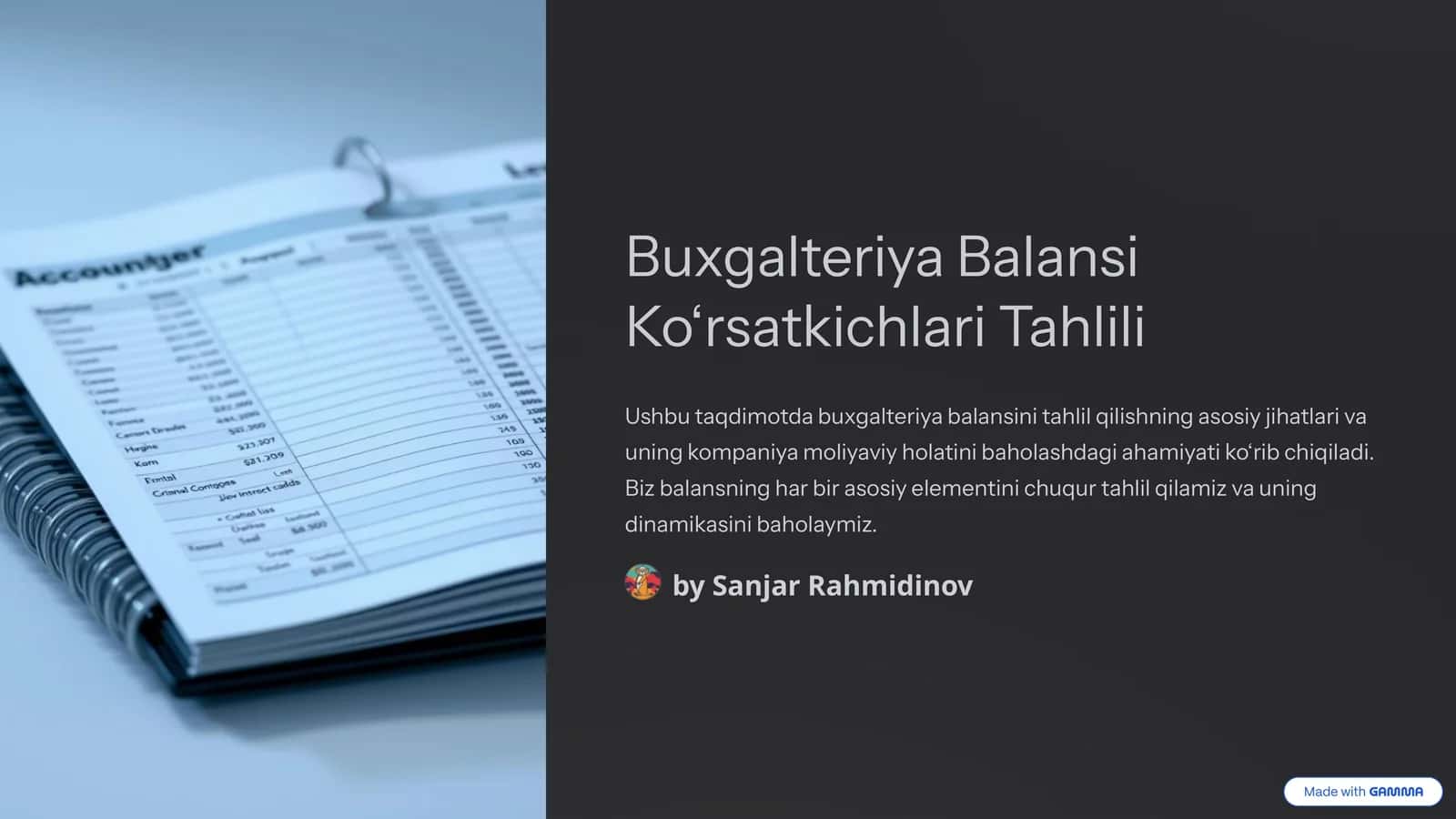 Buxgalteriya Balansi Ko‘rsatkichlari Tahlili 1